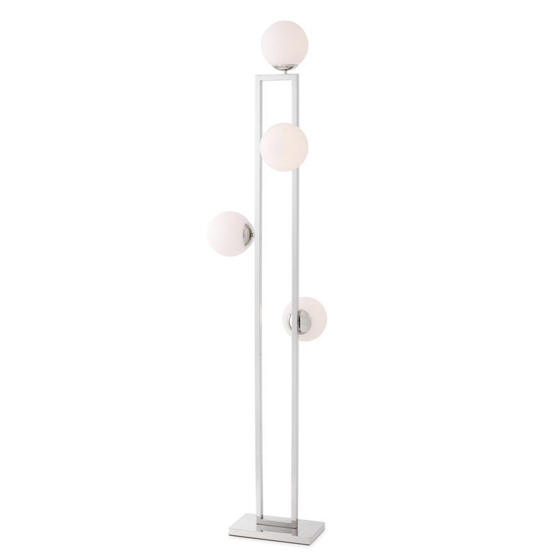 Торшер Eichholtz Floor Lamp Pascal Nickel Никель Белый в Казани | Loft Concept 