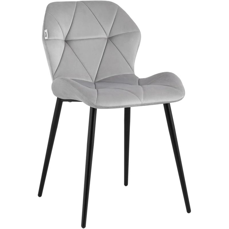 Стул Jeroen Chair II Серый Велюр Серый Черный в Казани | Loft Concept 