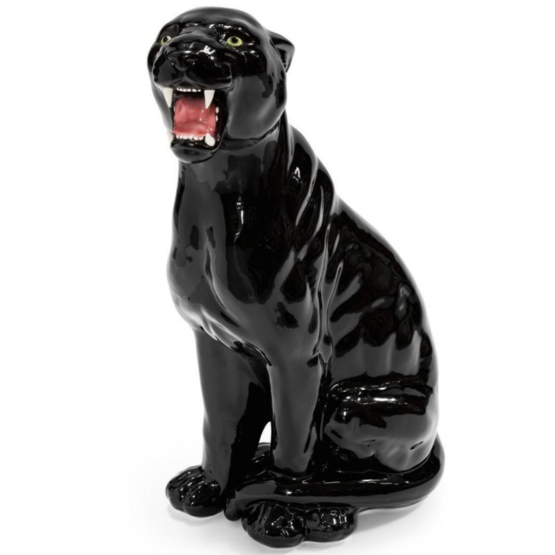 Статуэтка Abhika Leopard Dx Shiny Black Глянцевый черный в Казани | Loft Concept 