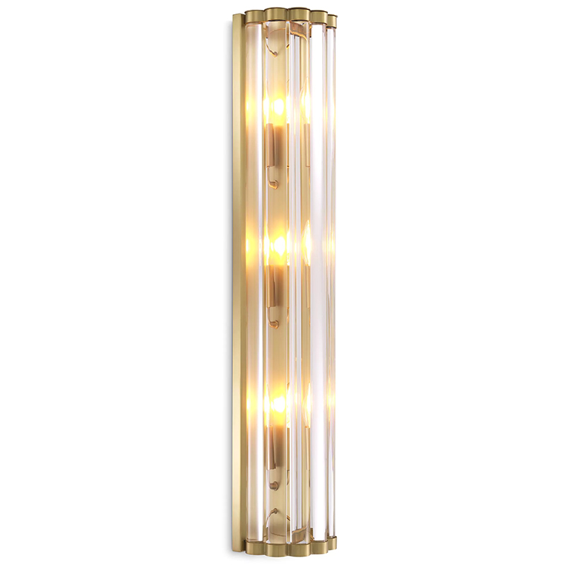 Бра Eichholtz Wall Lamp Amalfi Brass Прозрачное Стекло Латунь в Казани | Loft Concept 