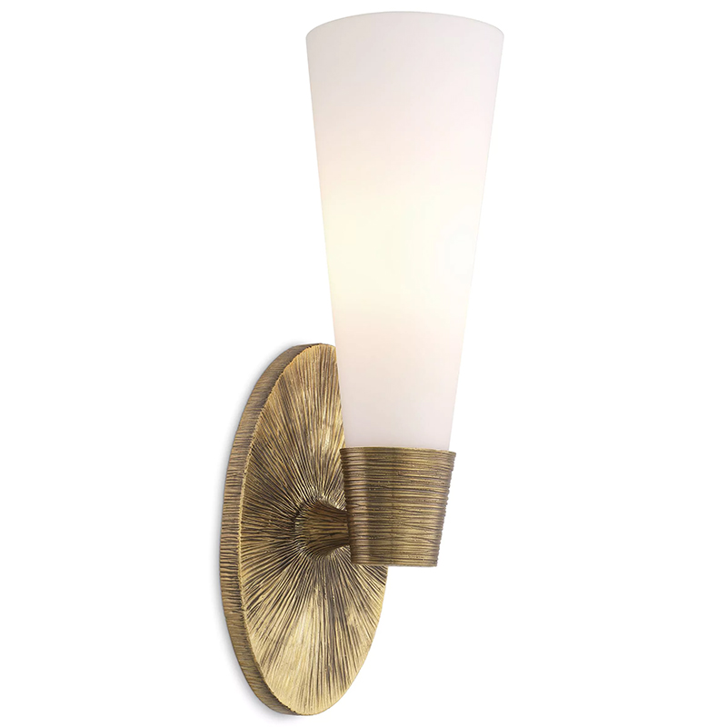 Бра Eichholtz Wall Lamp Nolita Single Белый Латунь в Казани | Loft Concept 