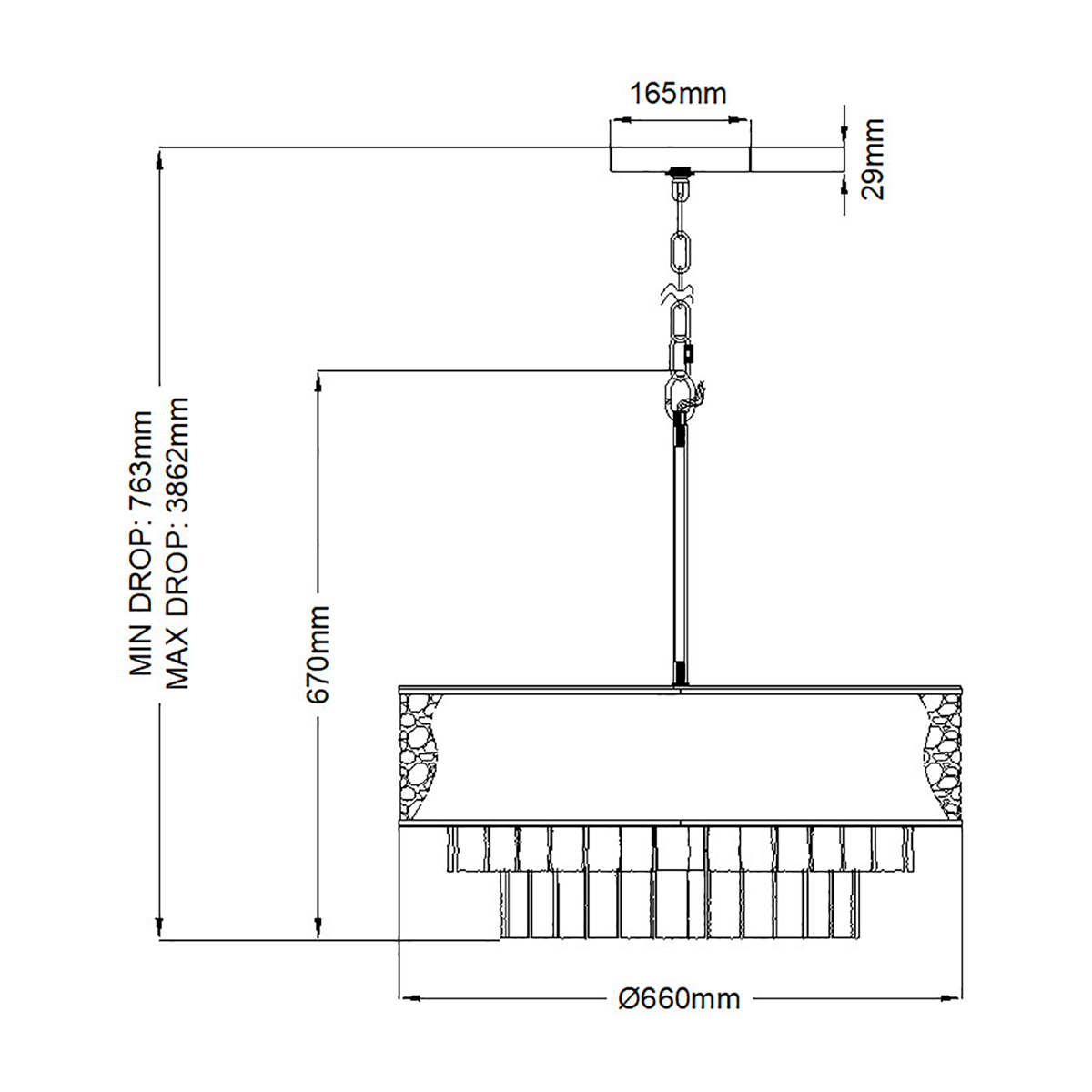 Люстра круглая с подвесками из текстурированного стекла молочного цвета Hinkley в Казани