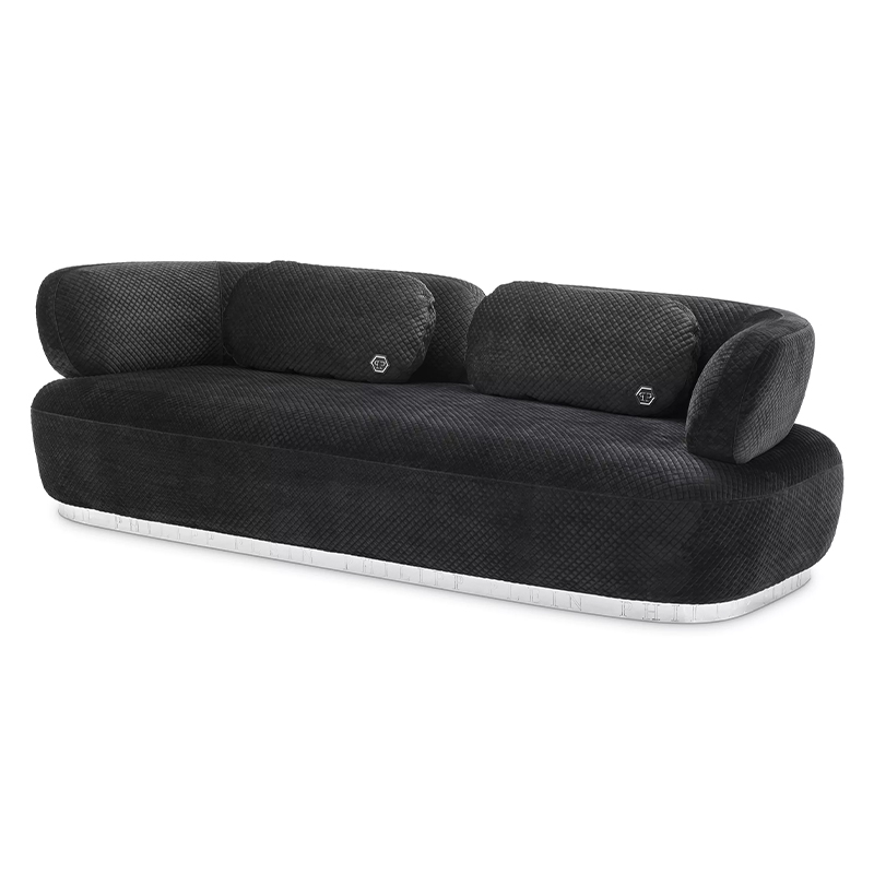 Диван Philipp Plein Sofa Signature Чёрный Черный Золотой в Казани | Loft Concept 