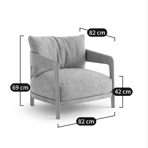 Кресло с каркасом из массива ясеня Deniaud Ash Grey Armchair в Казани