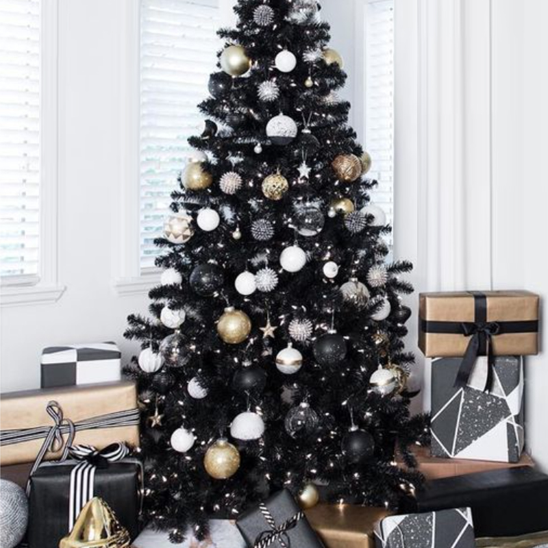 Дизайнерская Ель Christmas Tree Black and Gold Decor Черный Белый Золотой в Казани | Loft Concept 