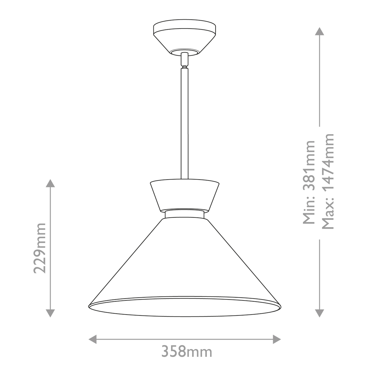 Подвесной светильник с белым стеклянным конусным плафоном Alora Mood в Казани