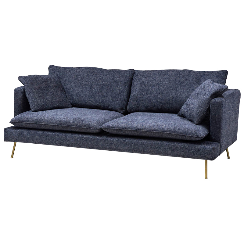 Диван Lambert Sofa Blue Синий Синий Золотой в Казани | Loft Concept 