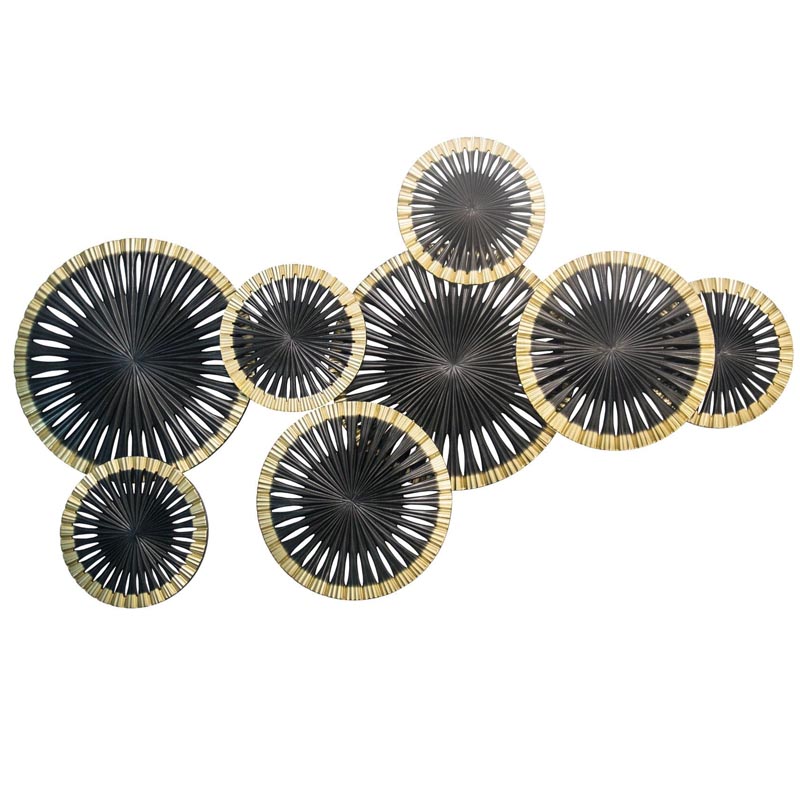 Арт-объект Apollo Black and Gold Wall Plaque Disc gap 8 Золотой Черный в Казани | Loft Concept 