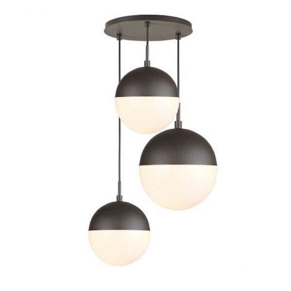 Подвесной светильник Copper Light Black Pendant 3 Черный Белый в Казани | Loft Concept 