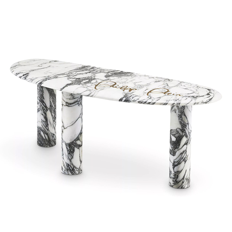 Консоль Philipp Plein Console Table Forte Белый Мрамор Bianco Золотой в Казани | Loft Concept 