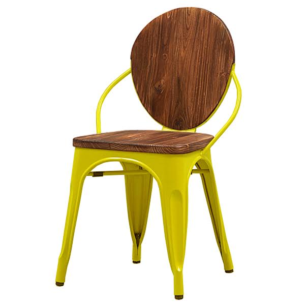 Стул Tolix chair Wooden Yellow Дуб темный Желтый в Казани | Loft Concept 