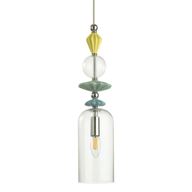 Подвесной светильник Iris Glas hanging lamp candy C chrome Прозрачное Стекло Прозрачный желтый Голубой Хром Прозрачный зеленый в Казани | Loft Concept 