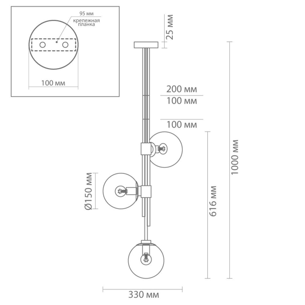 Светильник TRILOGY Ceiling Light Clear glass 100  в Казани