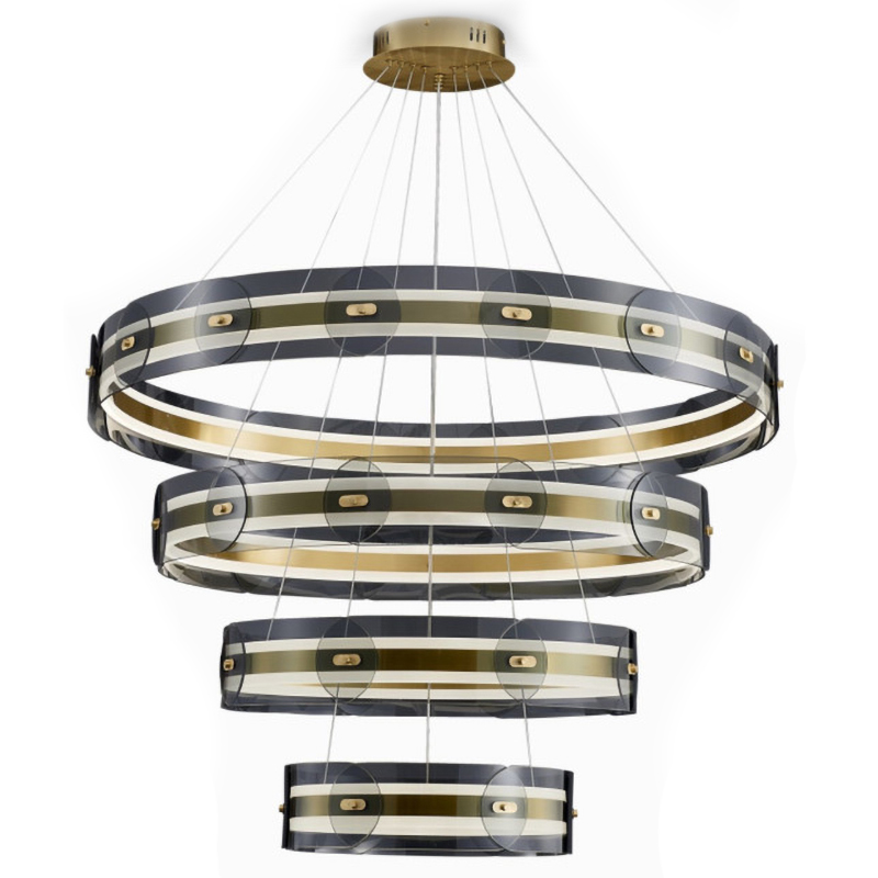 Люстра Gold 3 ring horizontal chandelier Прозрачный Латунь в Казани | Loft Concept 