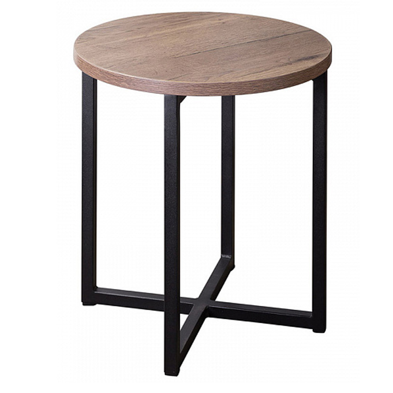 Приставной стол Industrial Oak Heidi Side Table Черный Дерево Табак в Казани | Loft Concept 