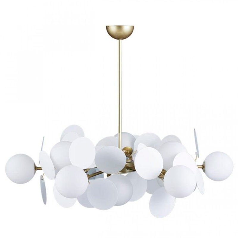 Люстра MATISSE Chandelier White 12 ламп Белый Золотой в Казани | Loft Concept 