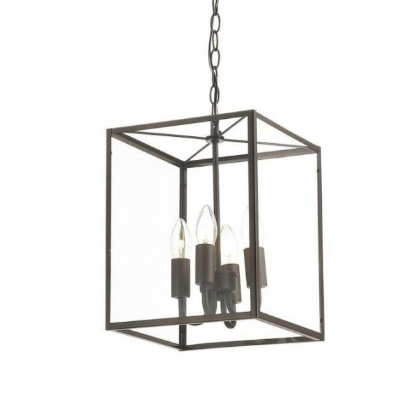 Подвесной светильник Loft Industrial Ortogonal Pendant Cube Brown 4 Прозрачное Стекло Коричневый в Казани | Loft Concept 