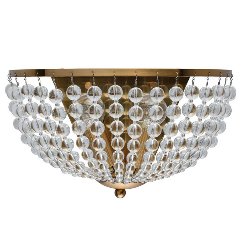 Бра Virginia Clear Beads Wall Lamp Gold Золотой Прозрачное Стекло в Казани | Loft Concept 