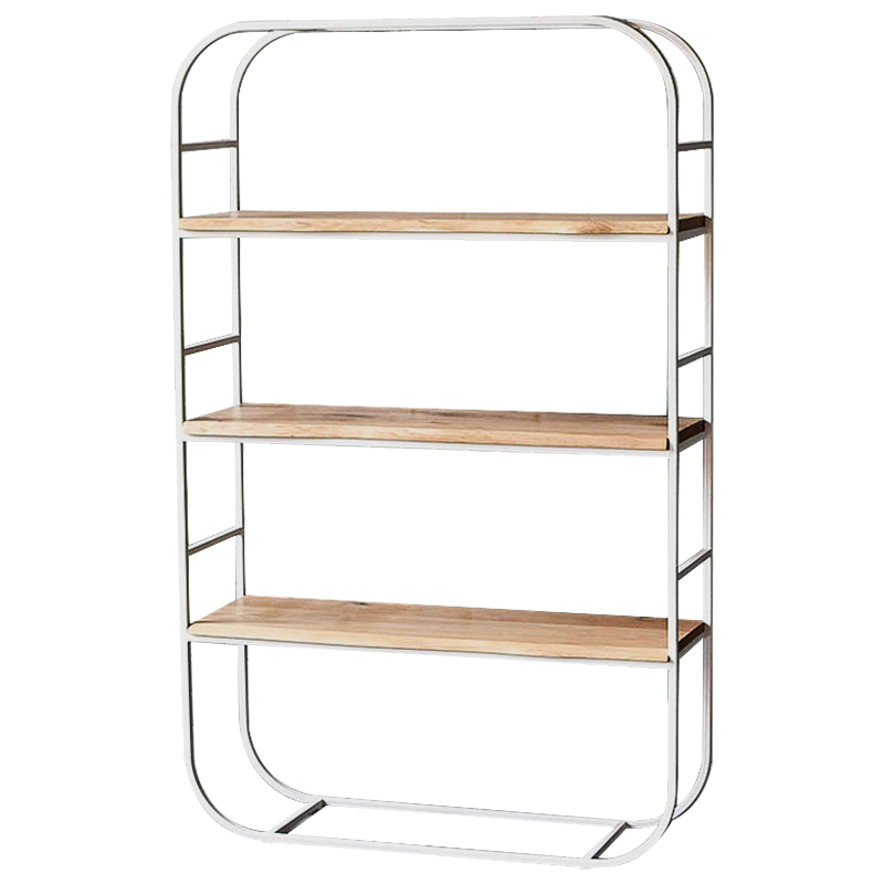 Стеллаж Fulton Industrial Metal Rust Rack Древесина Белый в Казани | Loft Concept 