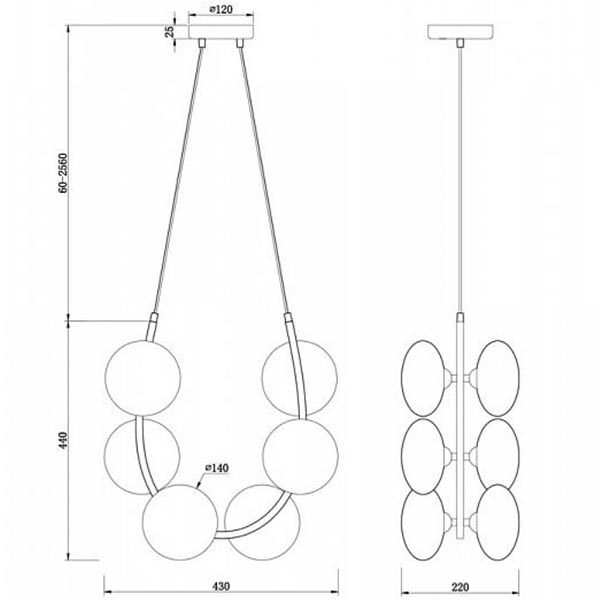 Люстра Marcan 6 Ball Chandelier Black в Казани