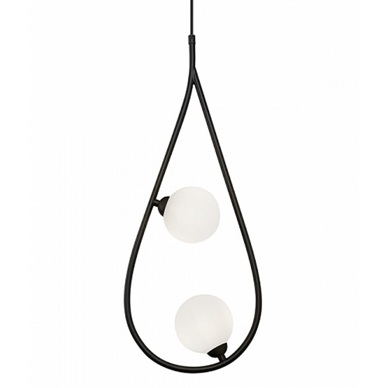 Люстра Marcan 2 Ball Chandelier Black Черный Белый в Казани | Loft Concept 