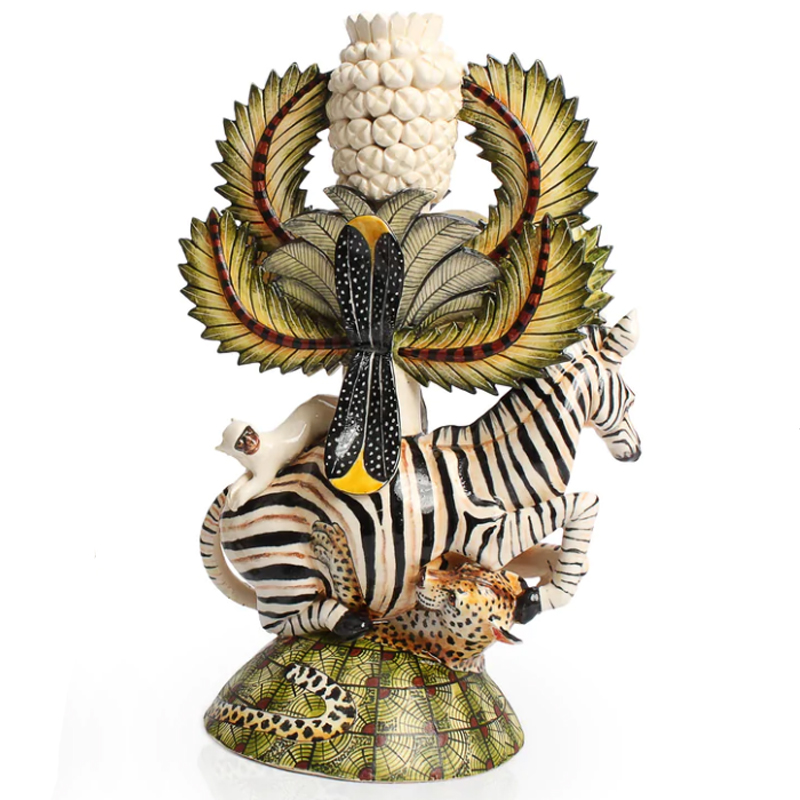 Подсвечник Зебры Zebra and Leopard Candle Holders Зеленый в Казани | Loft Concept 