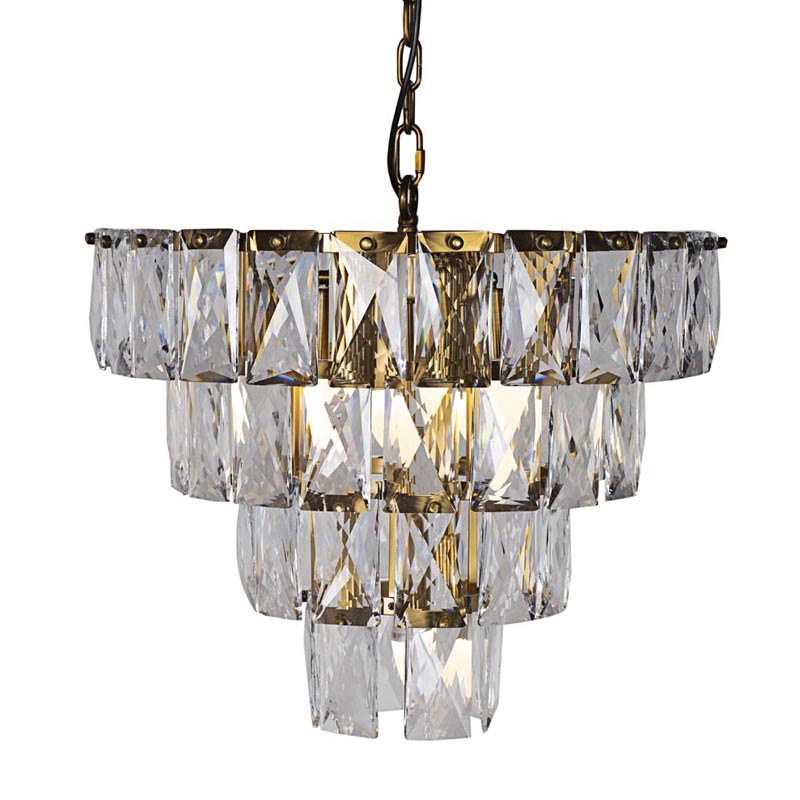 Люстра Tiers Crystal Light Chandelier brass 7 Латунь в Казани | Loft Concept 