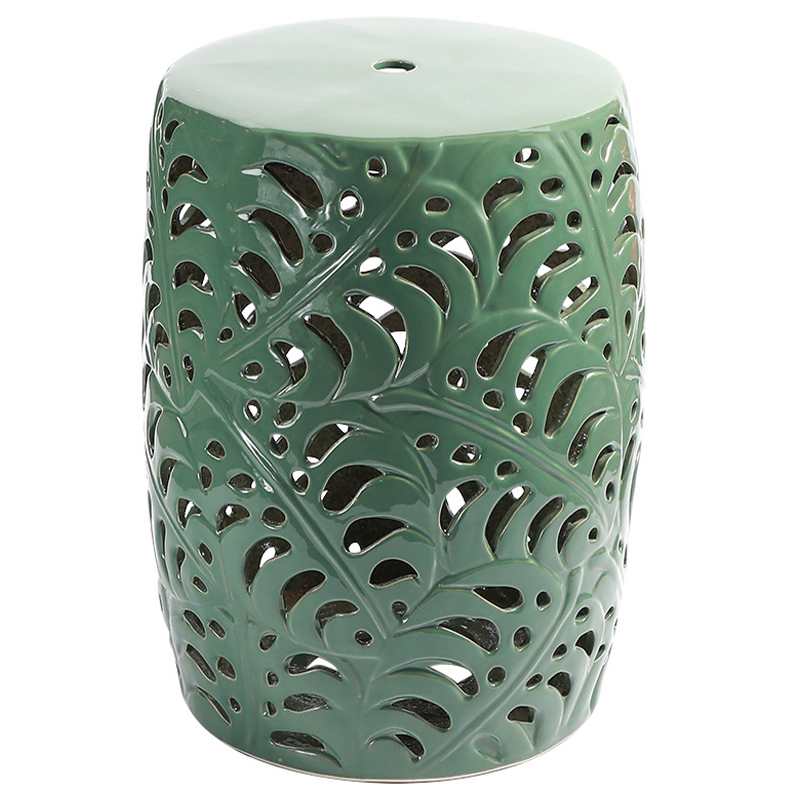 Керамический табурет Green Leaves Ceramic Stool Зеленый шалфей в Казани | Loft Concept 