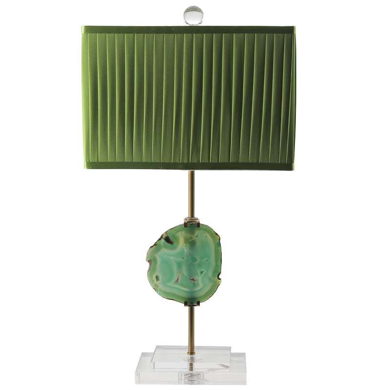 Настольная лампа Green Agate Design Table Lamp Зеленый Латунь Прозрачное Стекло в Казани | Loft Concept 