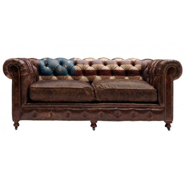 Диван Chesterfield Rebel Sofa Stars & Stripes Andrew Martin Коричневый в Казани | Loft Concept 