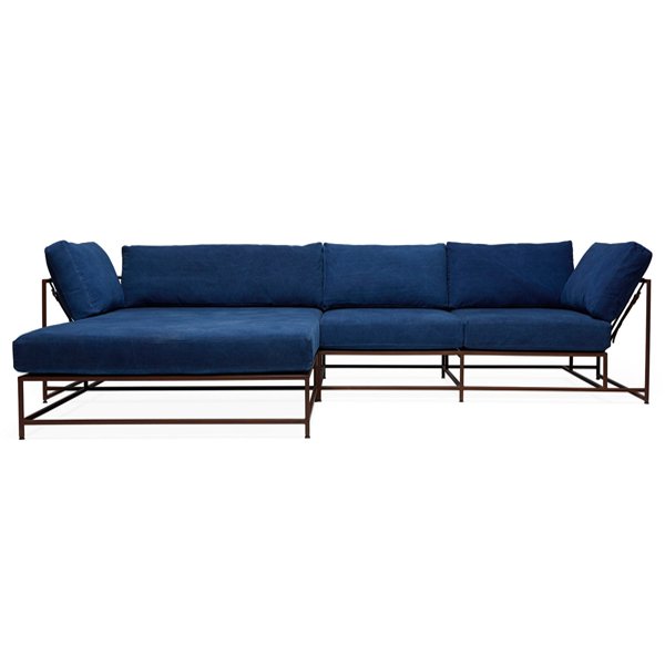 Угловой диван Indigo Denim and copper Sectional sofa  Индиго в Казани | Loft Concept 