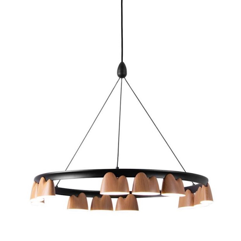 Люстра Collection Wooden Eco Light  Черный матовый Прозрачный в Казани | Loft Concept 