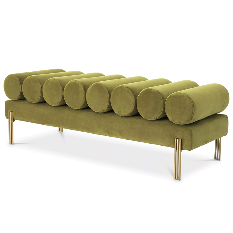 Банкетка Eichholtz Bench Oxley Green Зеленый Латунь в Казани | Loft Concept 