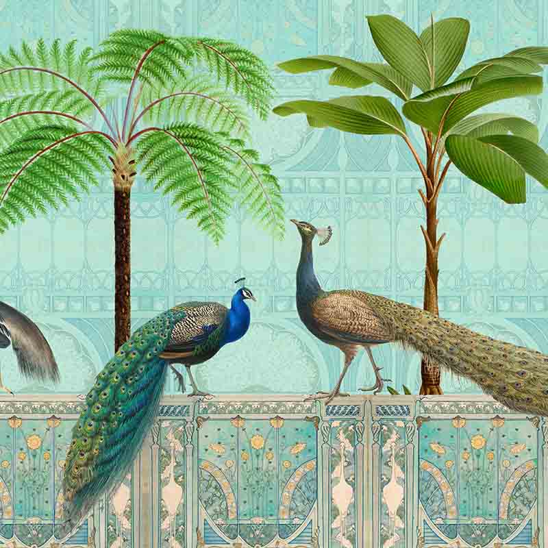 Обои ручная роспись Chinoiserie Palace Of Birds Tropical  в Казани | Loft Concept 