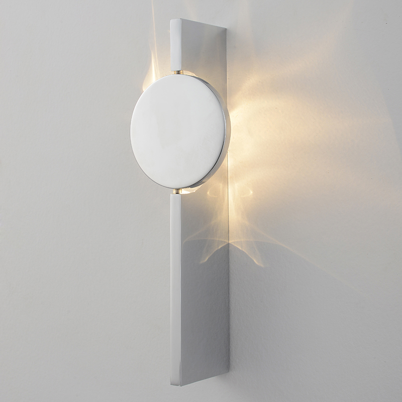Бра с круглым зеркальным диском на прямоугольном соновании Reflection Circle Glow Хром Бра с круглым зеркальным диском на прямоугольном соновании Reflection Circle Glow Хром в Казани | Loft Concept