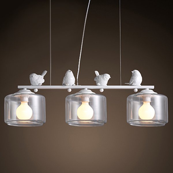 Светильник Provence Bird Pendant Line 3 cylinder Белый в Казани | Loft Concept 