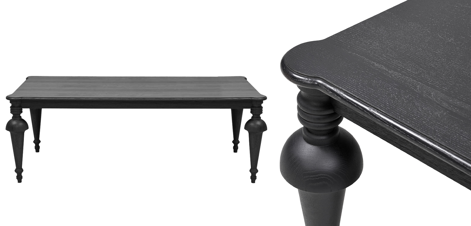 Обеденный деревянный стол Kelise Black Dinner Table Чёрный - фото