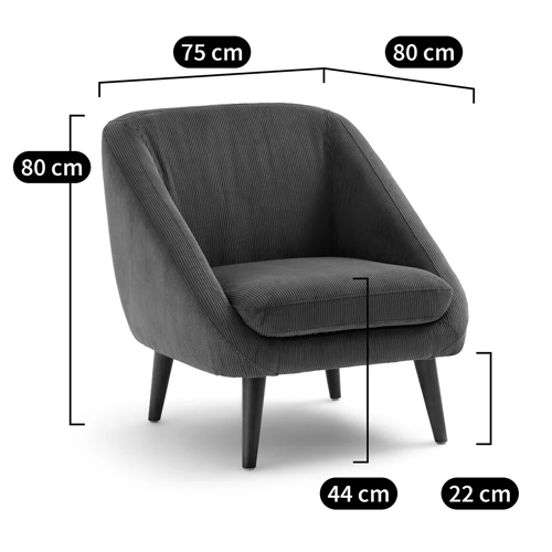 Кресло серое Pauley Grey Armchair в Казани