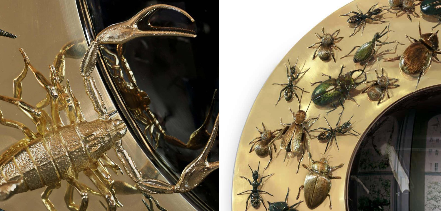 Зеркало Metamorphosis Convex Mirror in Polished Brass - фото