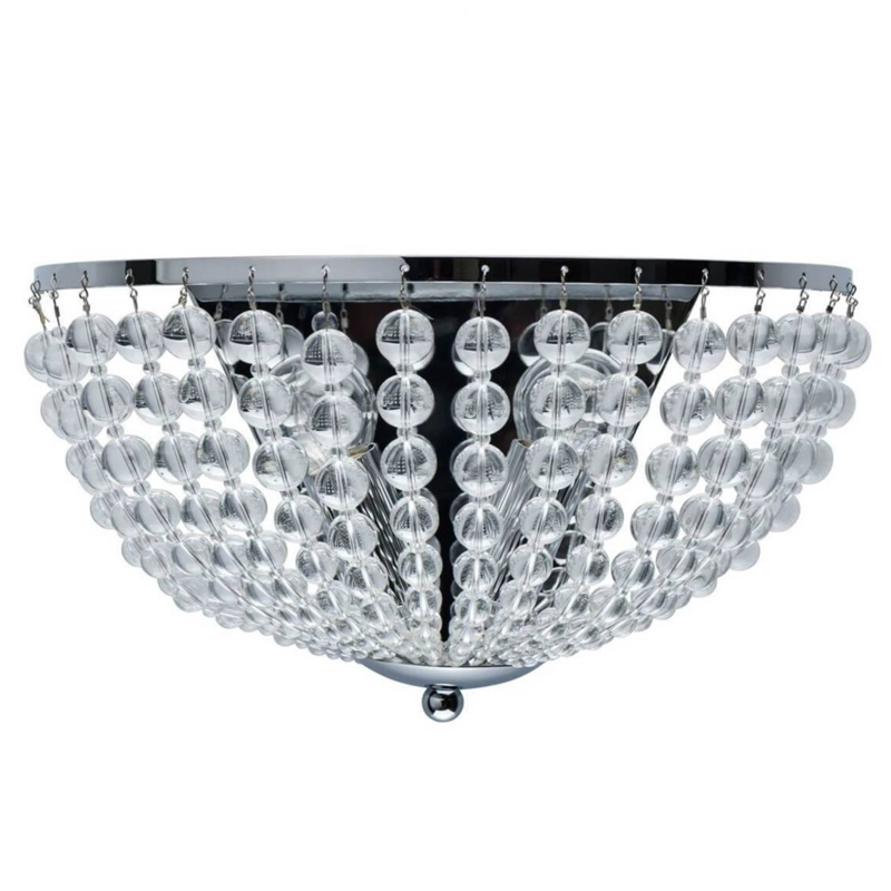 Бра Virginia Clear Beads Wall Lamp chrome Хром Прозрачное Стекло в Казани | Loft Concept 