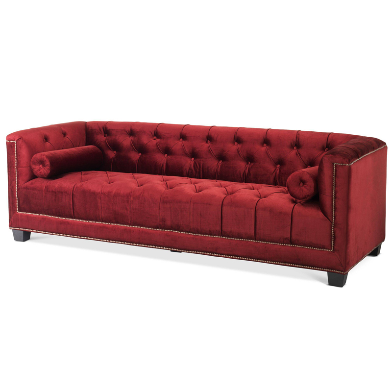 Диван Eichholtz Sofa Paolo red Красный Черный Коричневый в Казани | Loft Concept 