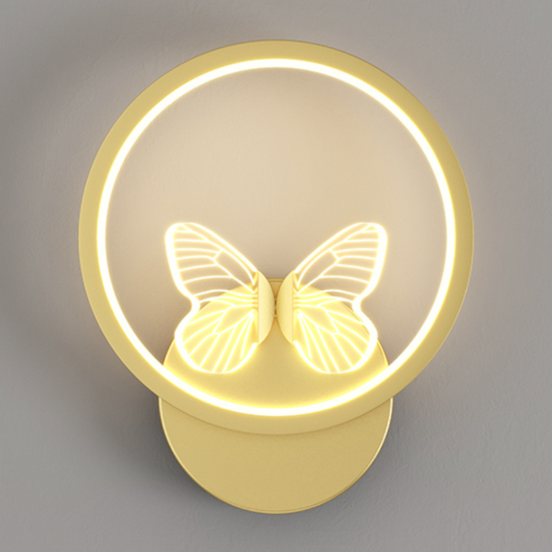 Бра Butterfly Gold Circle Wall Lamp Прозрачный Золотой в Казани | Loft Concept 