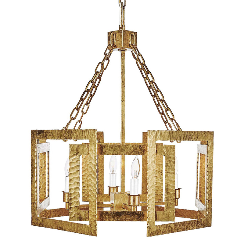 Люстра Textured Cage Pendant Lamp Gold Chandelier Золотой в Казани | Loft Concept 