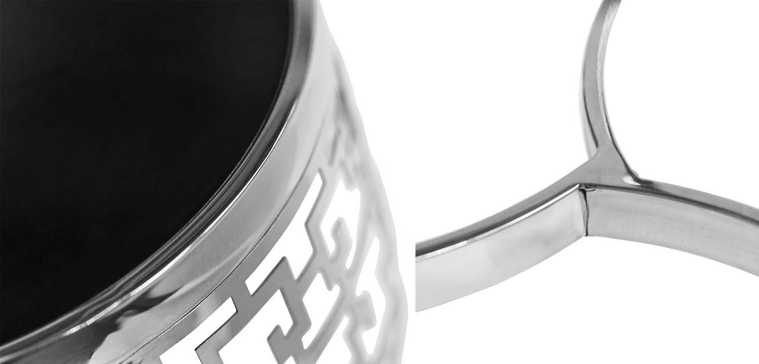 Приставной стол Yen Geometry Side Table silver 50 - фото