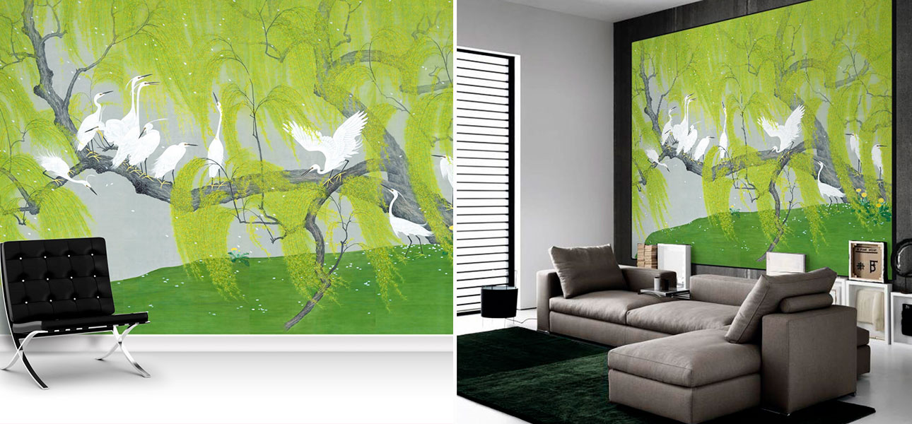 Обои ручная роспись Herons & Willows Spring - фото