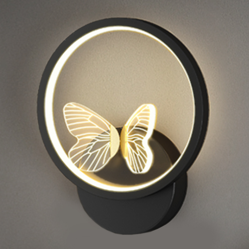 Бра Butterfly Black Circle Wall Lamp Прозрачный Черный в Казани | Loft Concept 