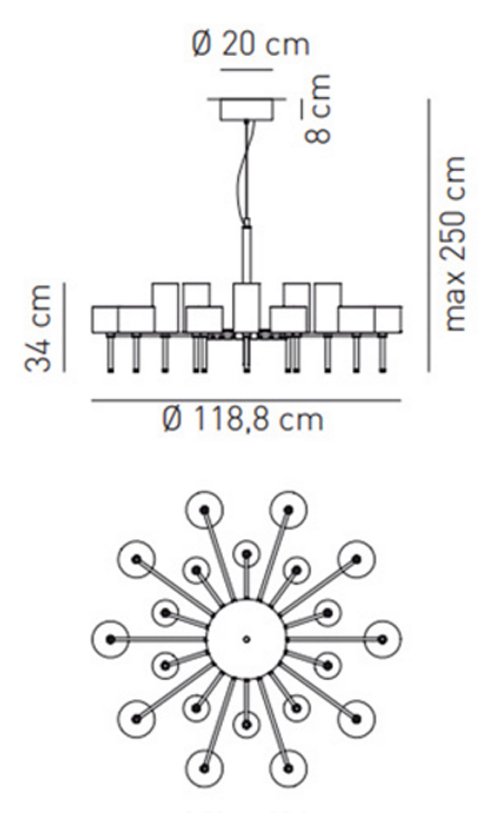 Люстра AXO Light Spillray lamps 20 в Казани