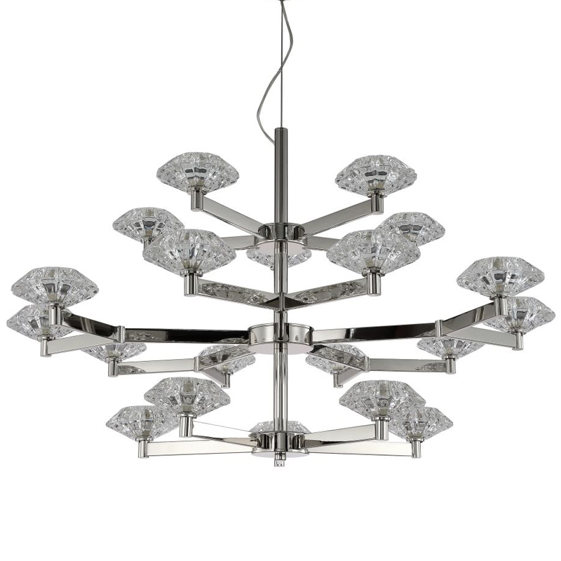 Люстра Yerker Chandelier Nickel 20 Никель Прозрачный в Казани | Loft Concept 