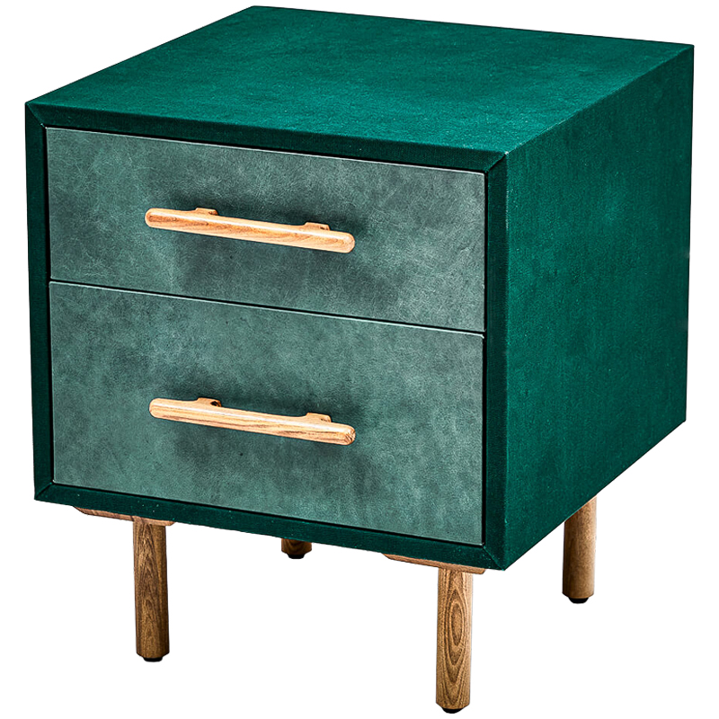 Тумба Smoky Green Nightstand Изумрудный Древесина в Казани | Loft Concept 