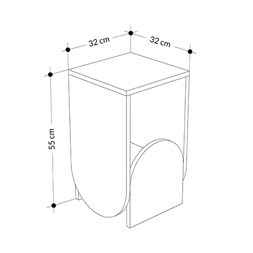 Стол приставной с овальными элементами бело-бежевого цвета NUN SIDE TABLE WHITE LIGHT MOCHA в Казани